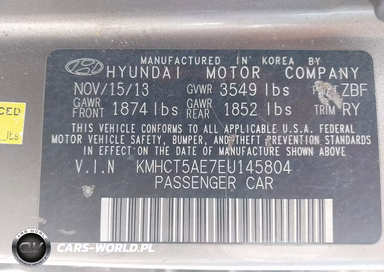 2014 Hyundai Accent Gs VIN:KMHCT5AE7EU145804 - 9