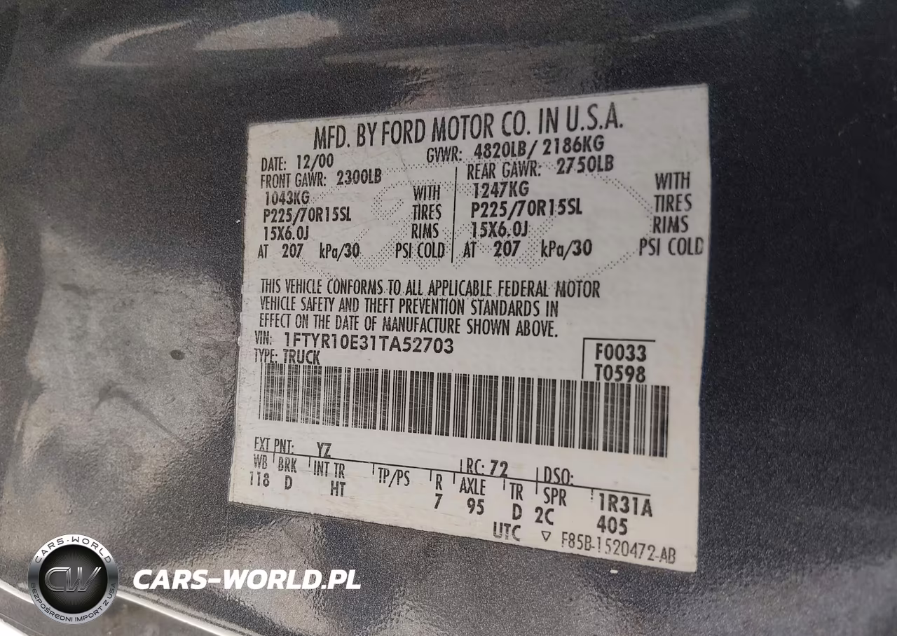 2001 Ford Ranger Edge VIN:1FTYR10E31TA52703 - 9
