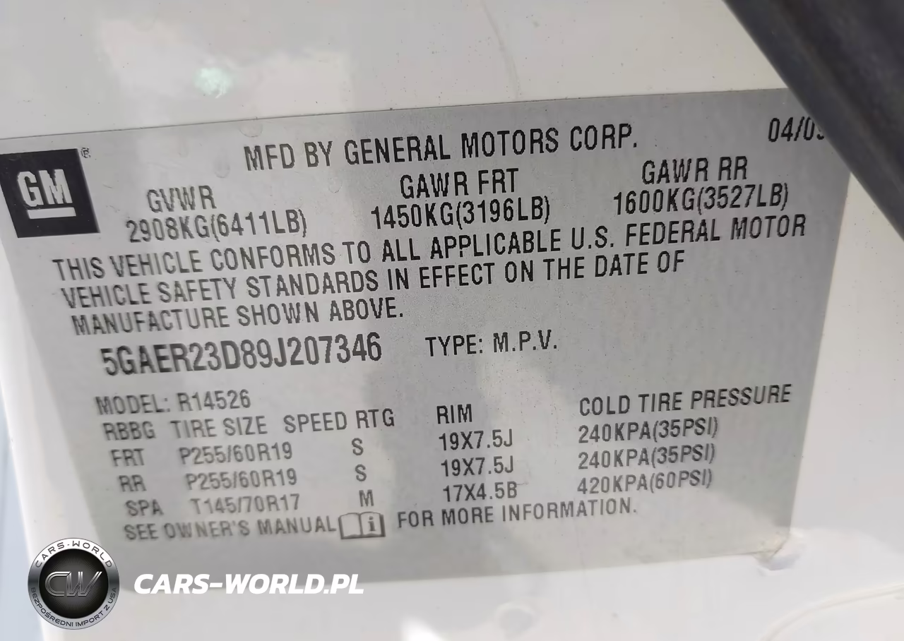 2009 Buick Enclave Cxl VIN:5GAER23D89J207346 - 9