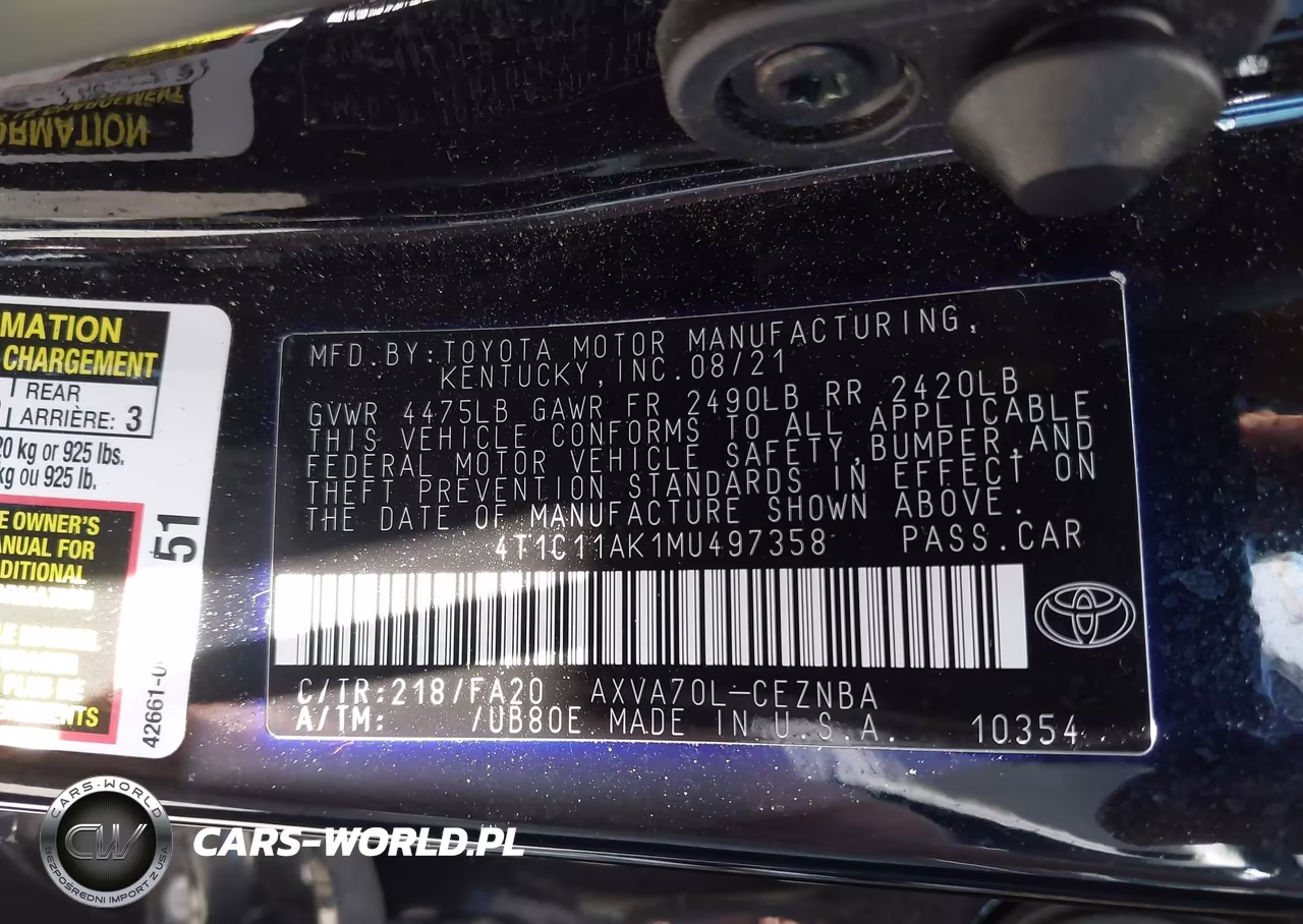 2021 Toyota Camry Le VIN:4T1C11AK1MU497358 - 9