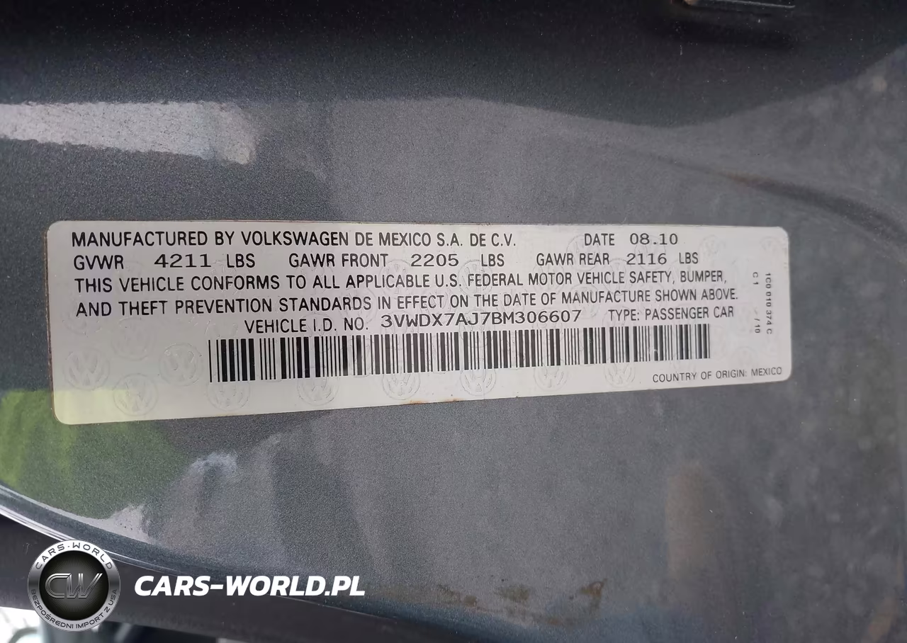 2011 Volkswagen Jetta 2.5L Se VIN:3VWDX7AJ7BM306607 - 9