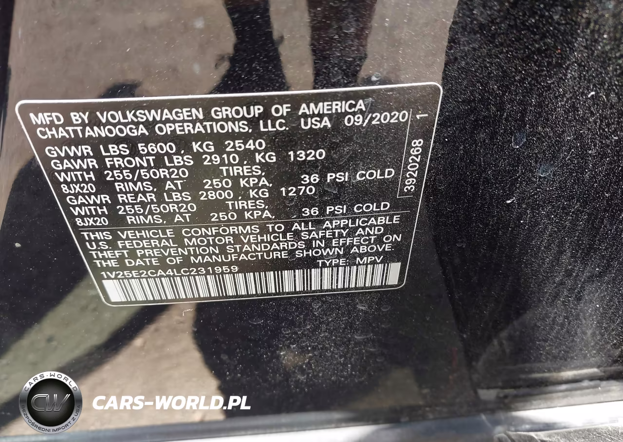 2020 Volkswagen Atlas Cross Sport 3.6L V6 Se W-Technology-3.6L V6 Se W-Technology R-Line VIN:1V25E2CA4LC231959 - 9