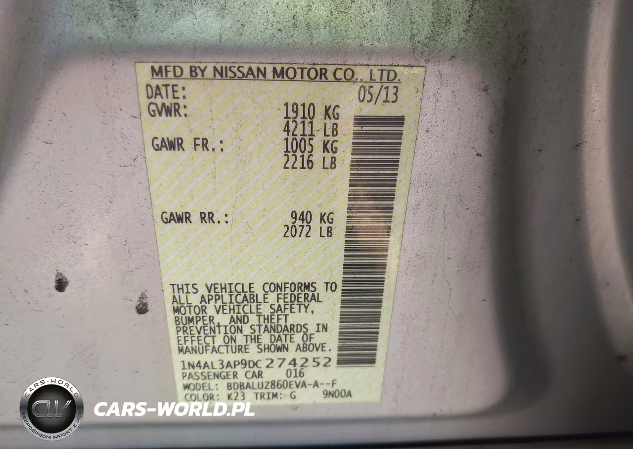 2013 Nissan Altima 2.5 Sv VIN:1N4AL3AP9DC274252 - 9