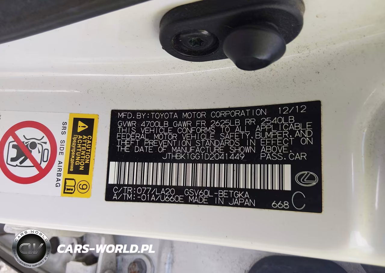 2013 Lexus Es 350 VIN:JTHBK1GG1D2041449 - 9