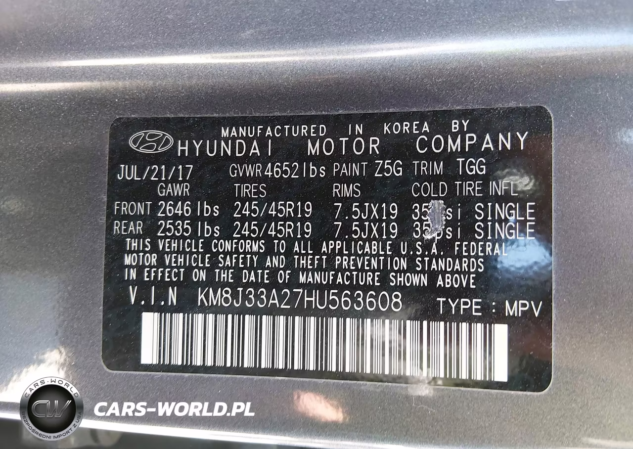 2017 Hyundai Tucson Value VIN:KM8J33A27HU563608 - 9