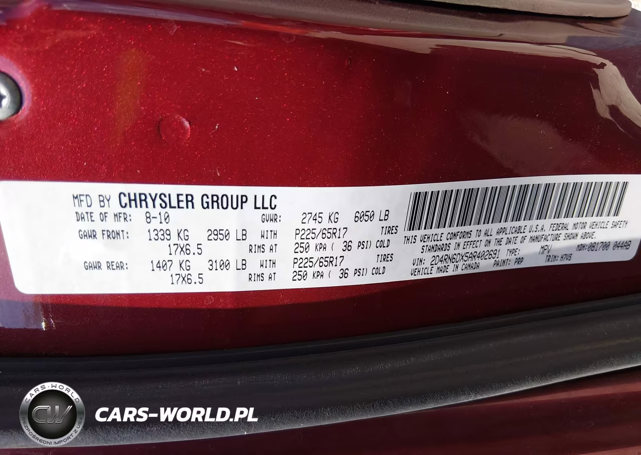 2010 Dodge Grand Caravan Crew VIN:2D4RN6DX5AR402691 - 9
