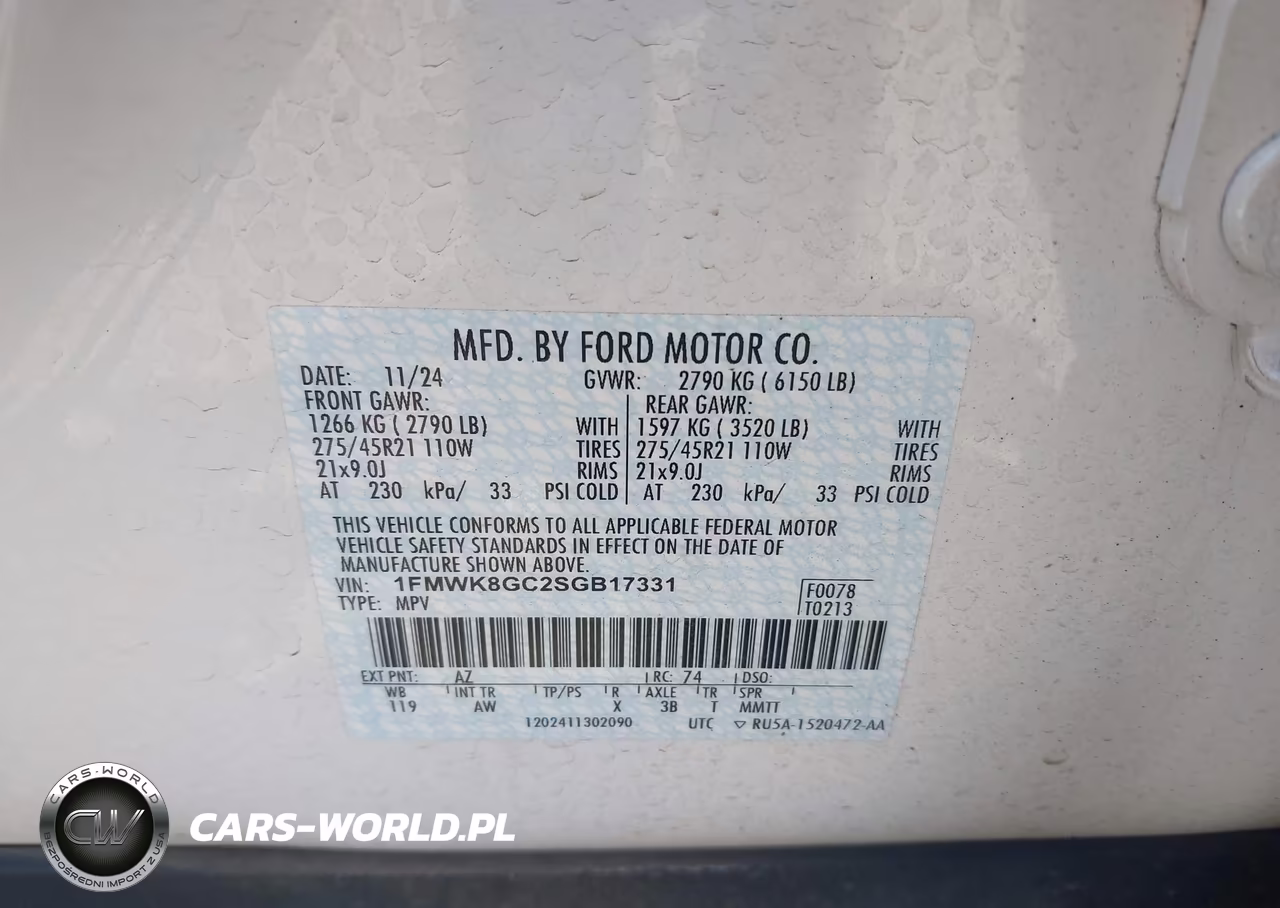2025 Ford Explorer St VIN:1FMWK8GC2SGB17331 - 9