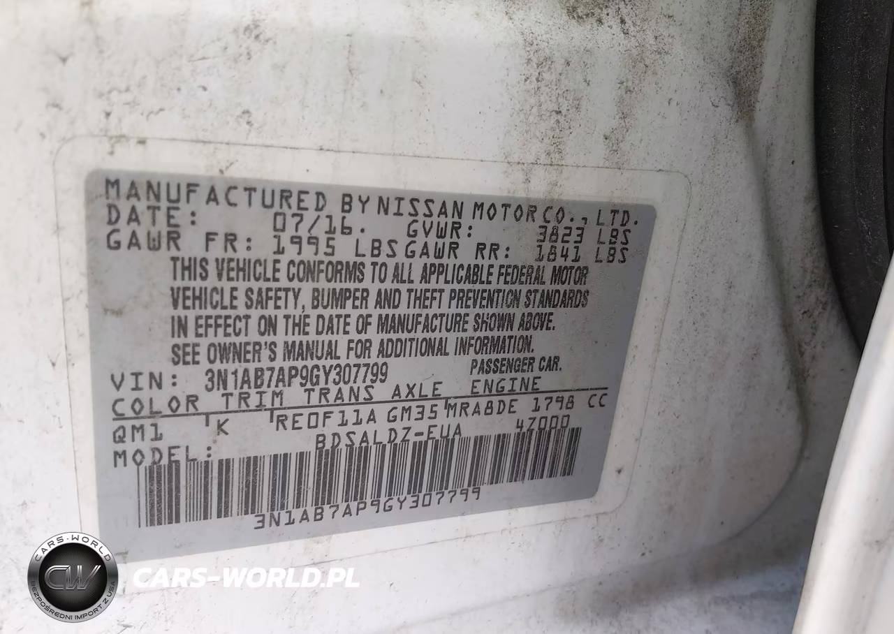 2016 Nissan Sentra Fe+ S-S-Sl-Sr-Sv VIN:3N1AB7AP9GY307799 - 9