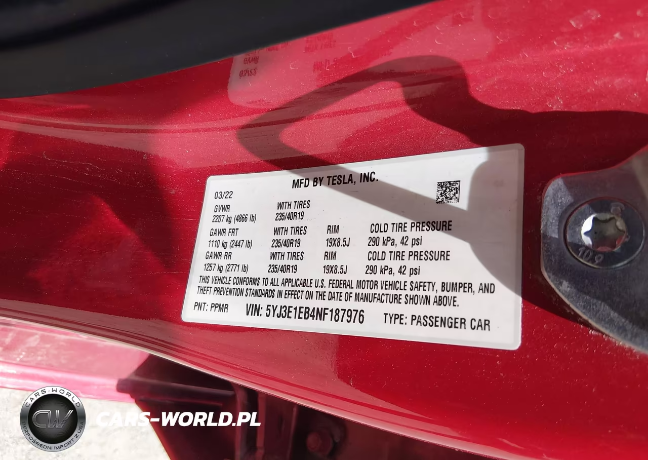 2022 Tesla Model 3 Long Range Dual Motor All-Wheel Drive VIN:5YJ3E1EB4NF187976 - 9