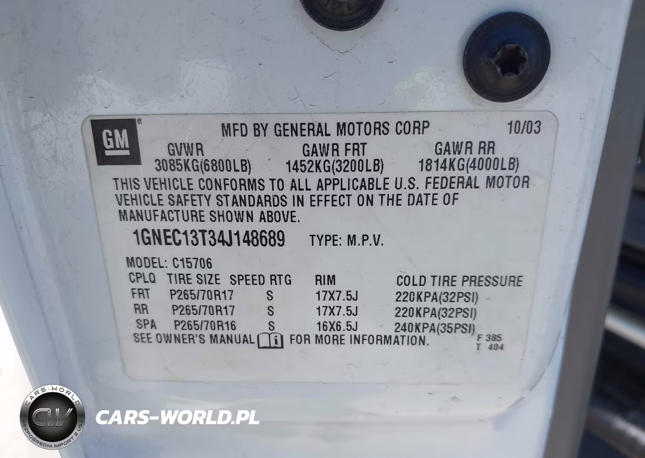 2004 Chevrolet Tahoe Ls VIN:1GNEC13T34J148689 - 9
