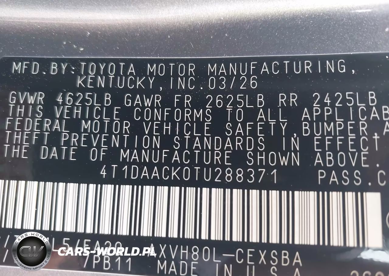 2026 Toyota Camry Se VIN:4T1DAACK0TU288371 - 9