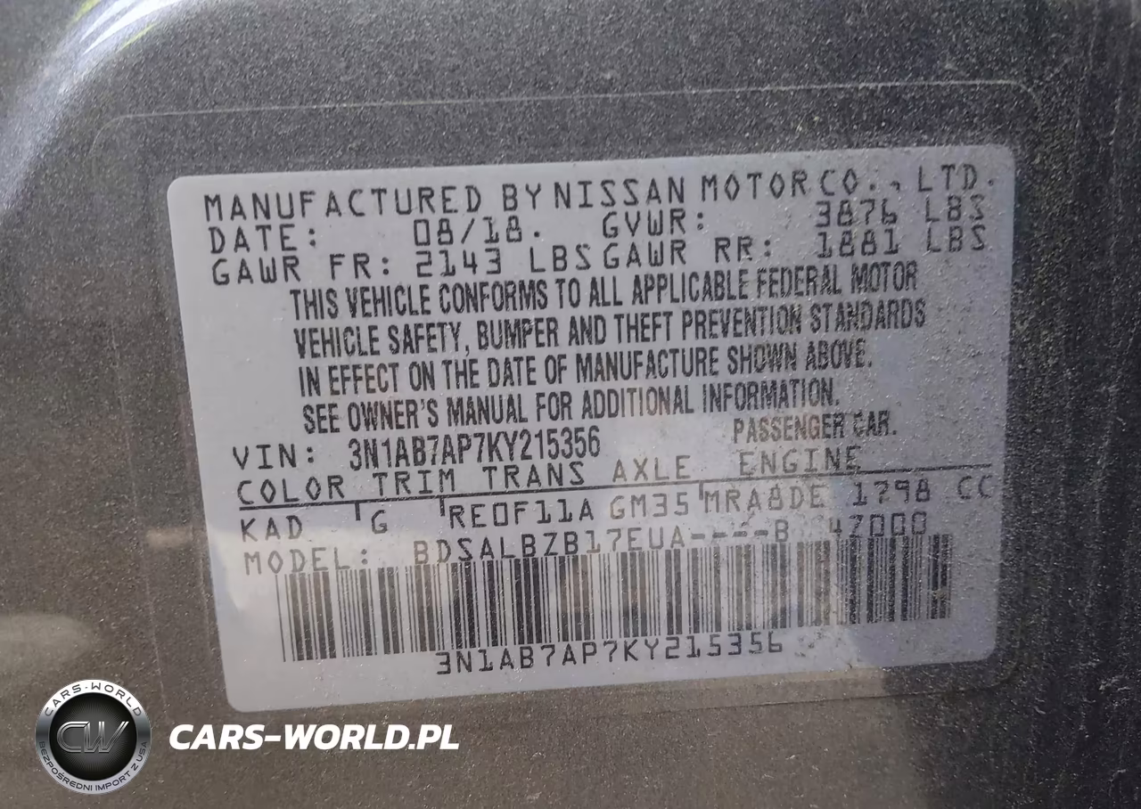 2019 Nissan Sentra S VIN:3N1AB7AP7KY215356 - 9