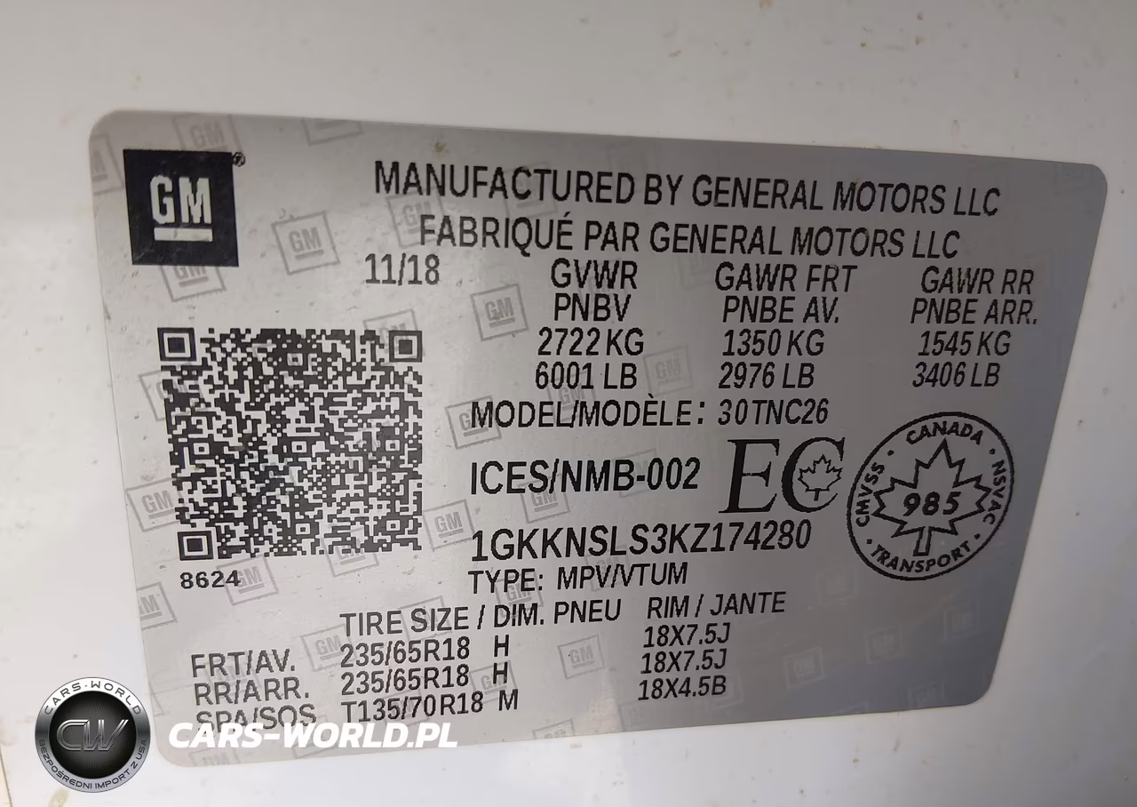 2019 GMC Acadia Sle-2 VIN:1GKKNSLS3KZ174280 - 9