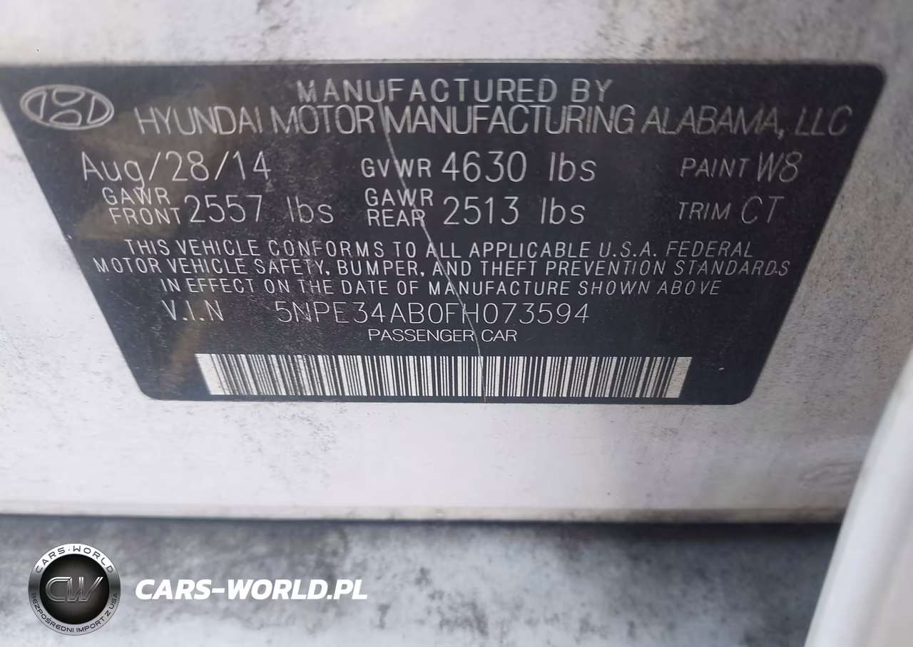 2015 Hyundai Sonata Sport 2.0T VIN:5NPE34AB0FH073594 - 9