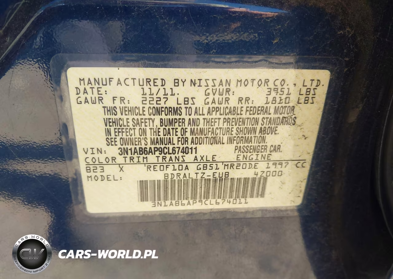 2012 Nissan Sentra 2.0 S VIN:3N1AB6AP9CL674011 - 9