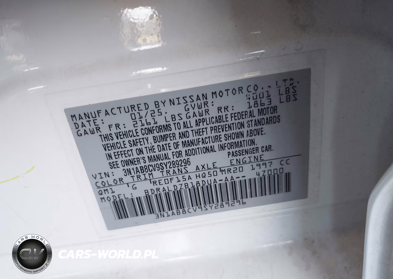 2025 Nissan Sentra Sv VIN:3N1AB8CV9SY289296 - 9