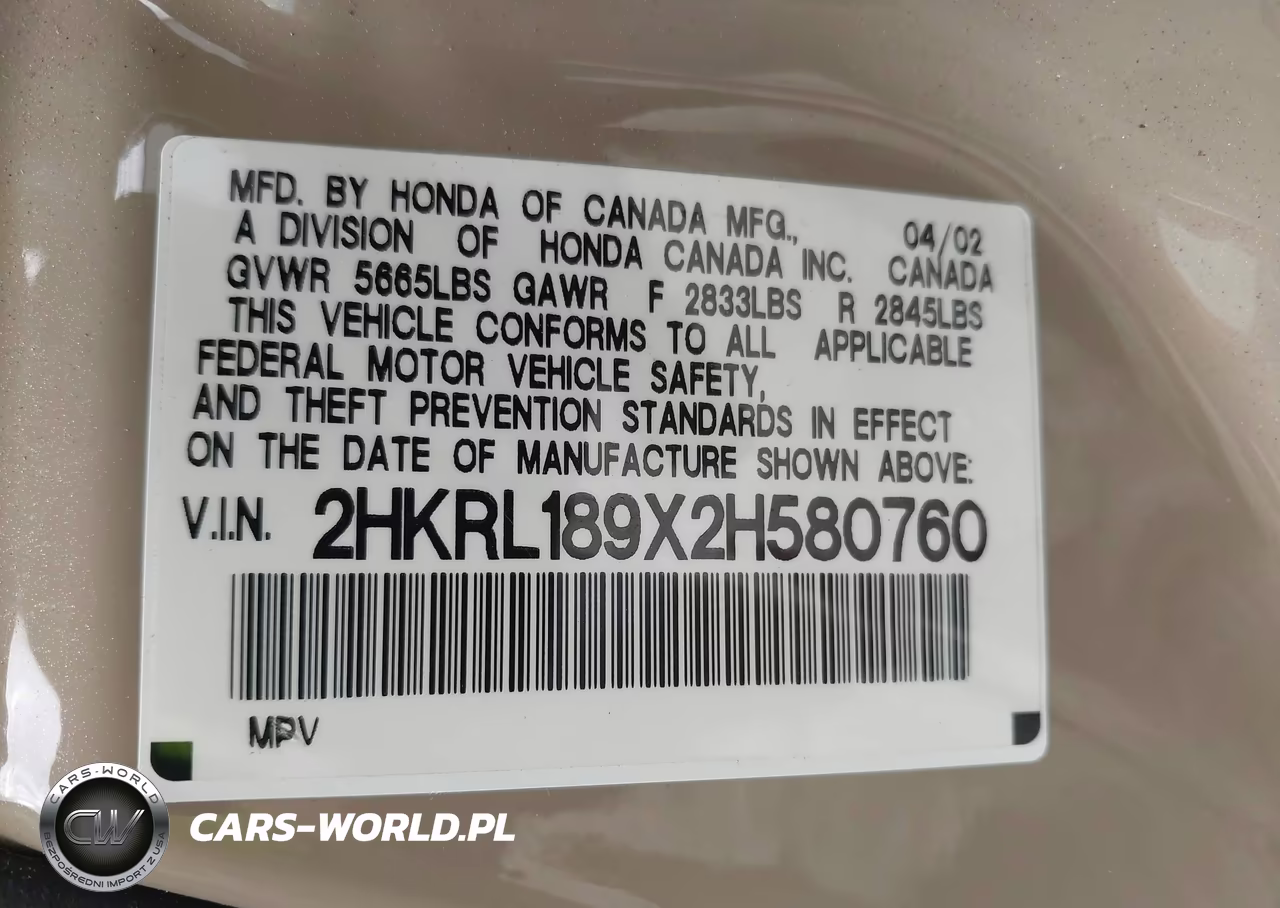 2002 Honda Odyssey Ex-L VIN:2HKRL189X2H580760 - 9