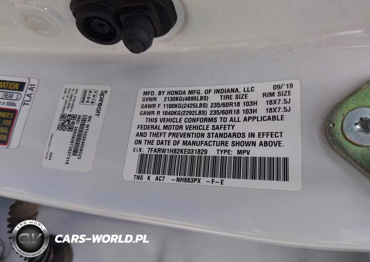 2019 Honda Cr-V Ex-L VIN:7FARW1H82KE031829 - 9