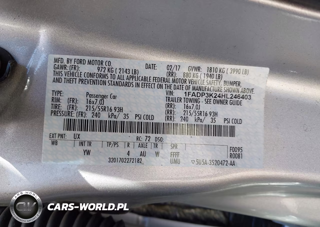 2017 Ford Focus Se VIN:1FADP3K24HL246403 - 9