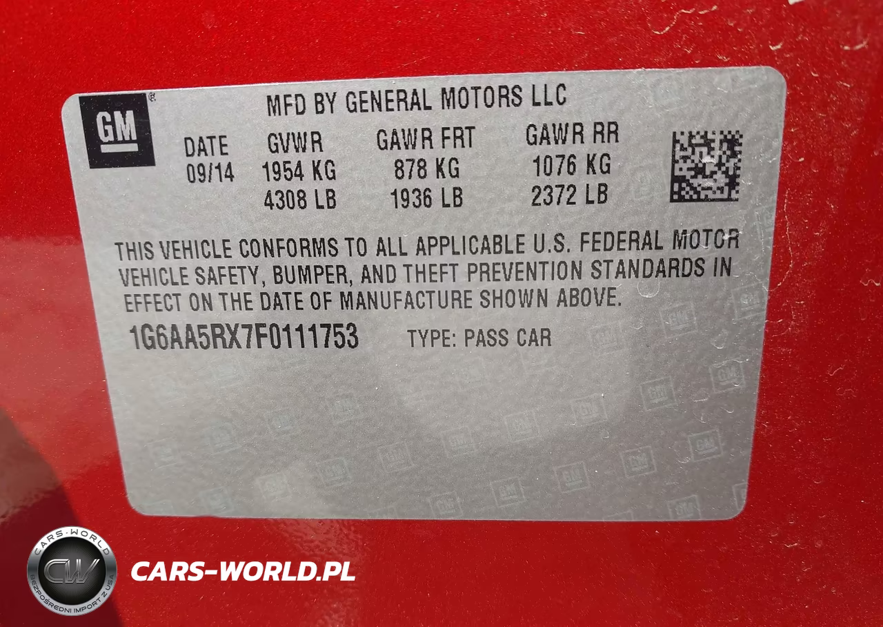 2015 Cadillac Ats Standard VIN:1G6AA5RX7F0111753 - 9