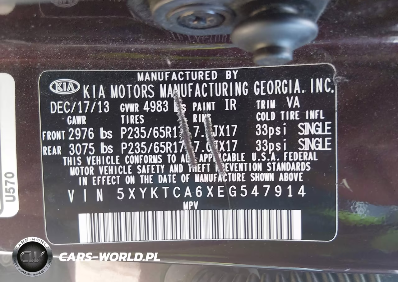 2014 Kia Sorento Lx VIN:5XYKTCA6XEG547914 - 9