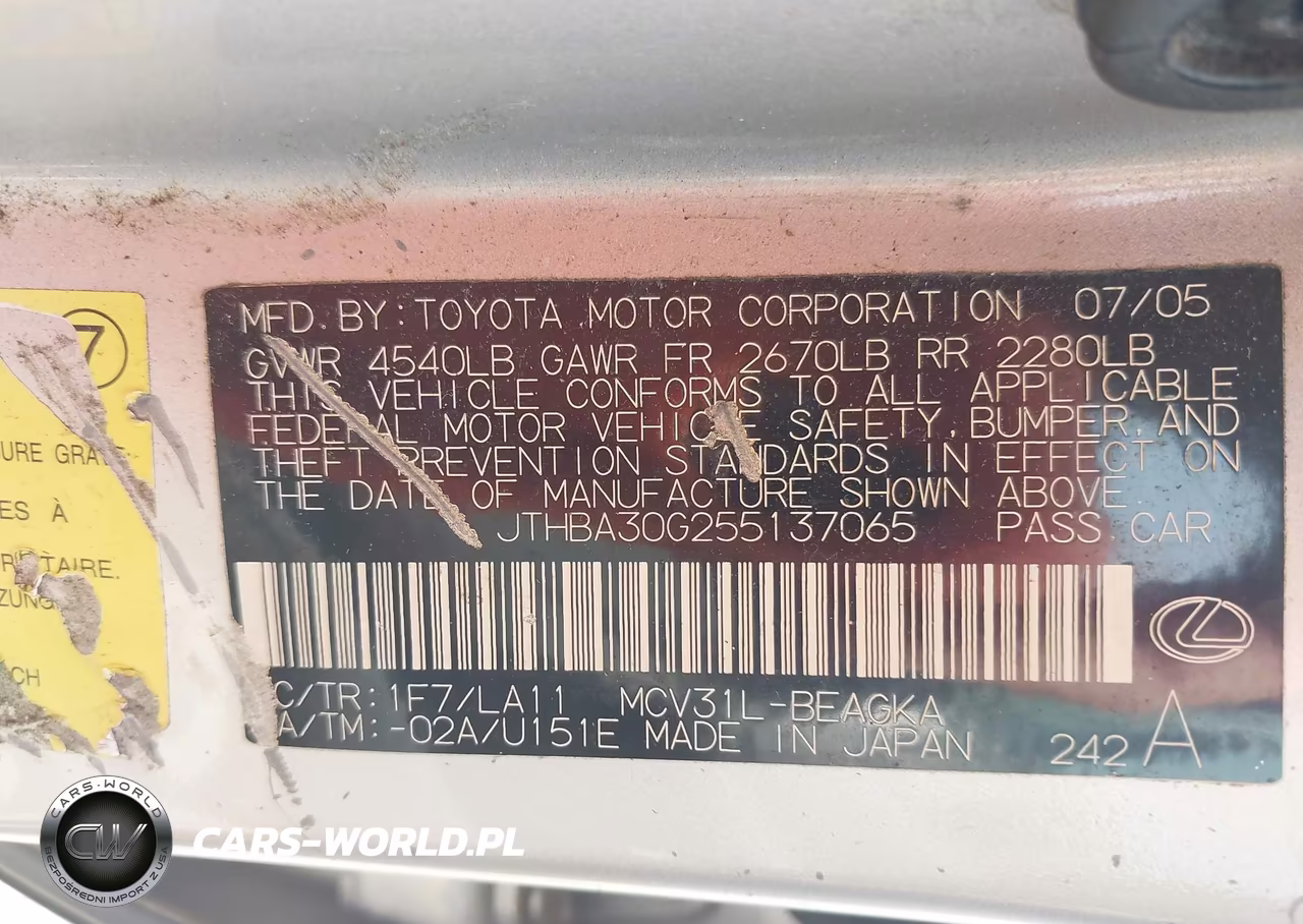 2005 Lexus Es 330 VIN:JTHBA30G255137065 - 9