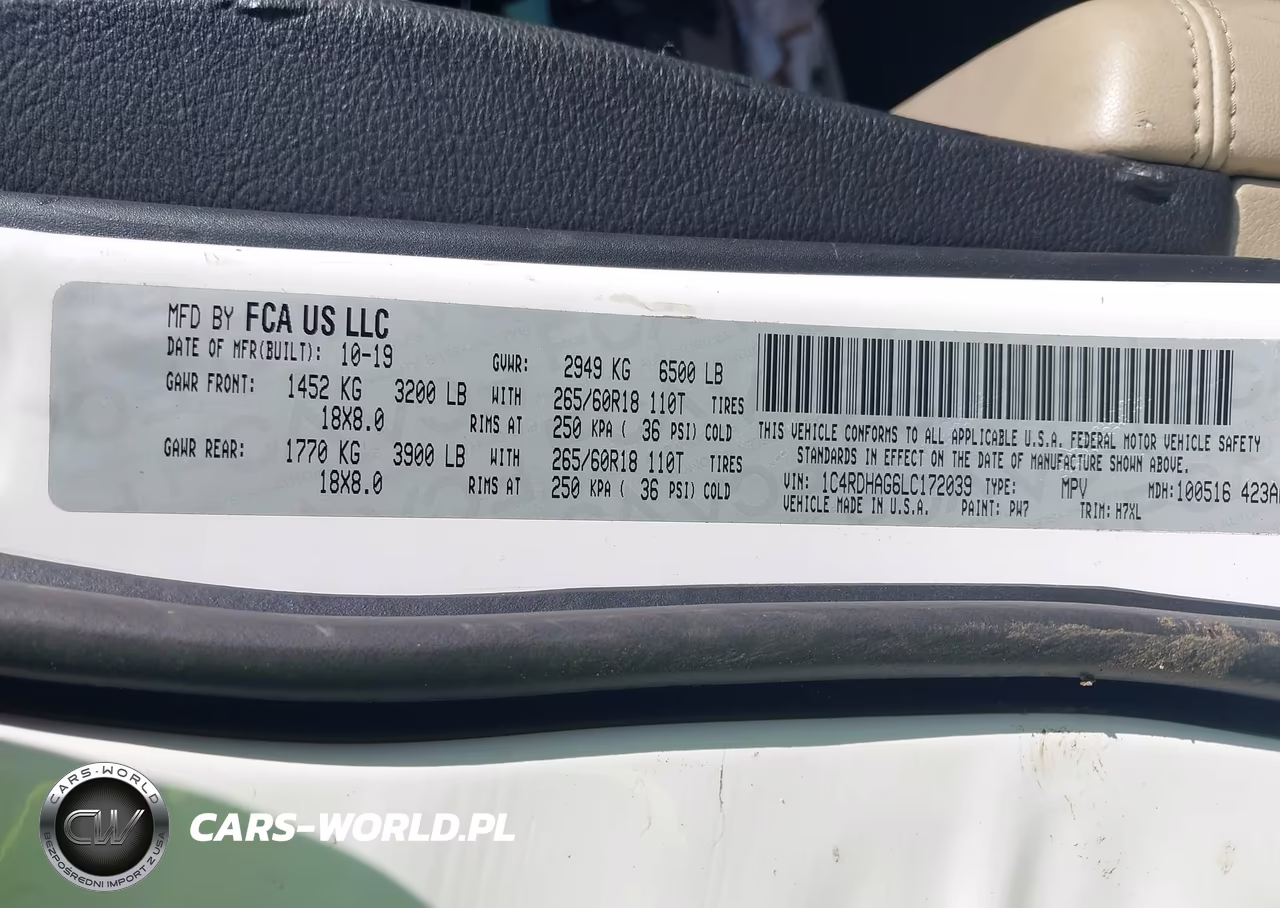 2020 Dodge Durango Sxt Rwd VIN:1C4RDHAG6LC172039 - 9