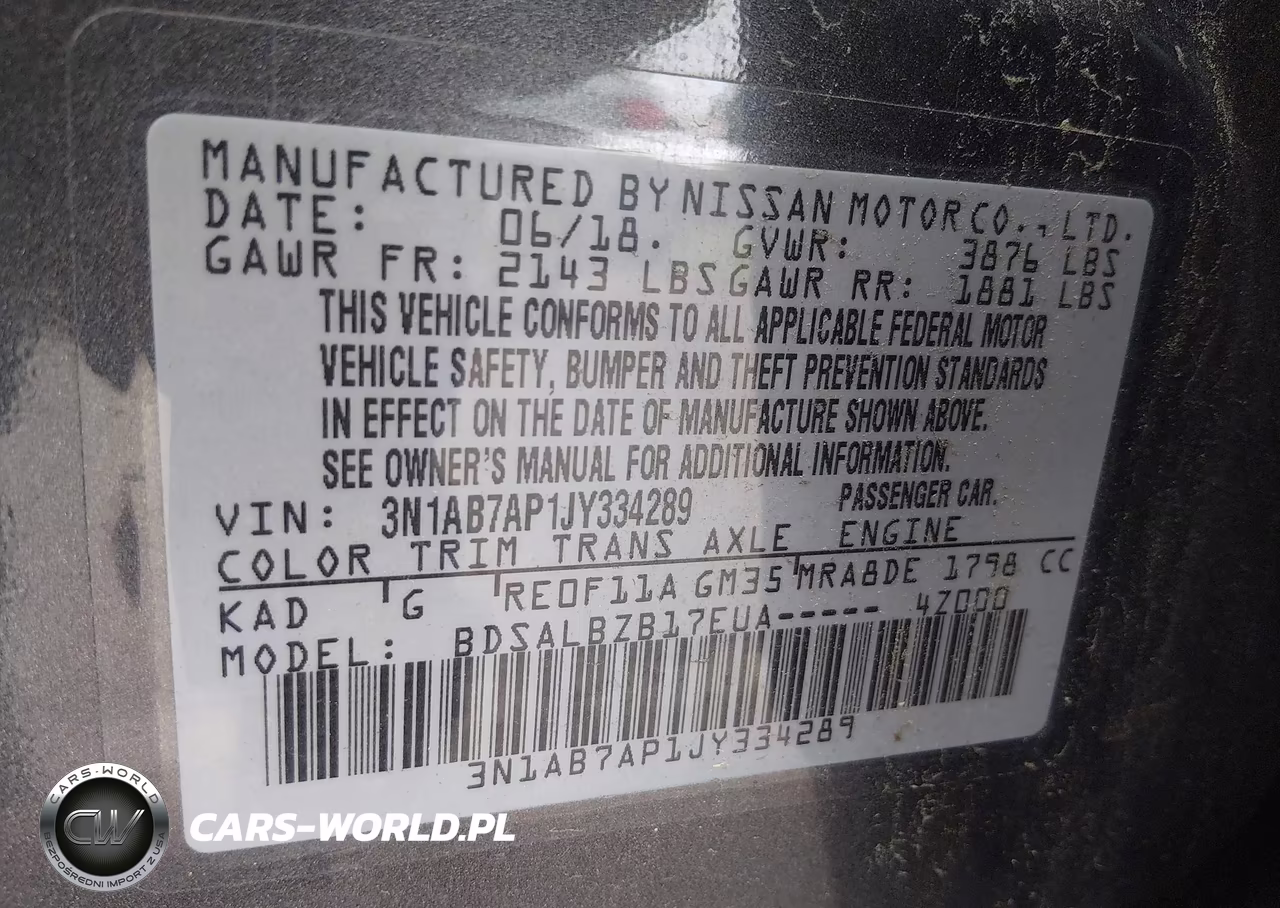 2018 Nissan Sentra S VIN:3N1AB7AP1JY334289 - 9