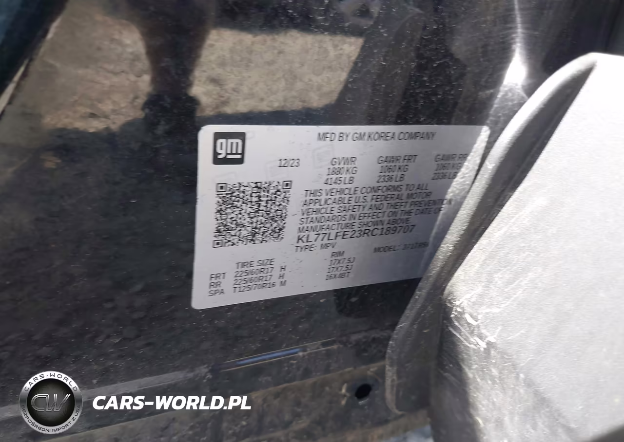 2024 Chevrolet Trax Fwd Sp VIN:KL77LFE23RC189707 - 9
