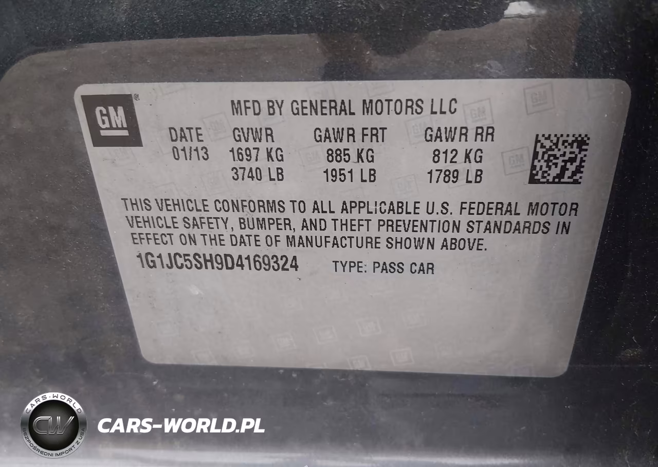 2013 Chevrolet Sonic Lt Auto VIN:1G1JC5SH9D4169324 - 9