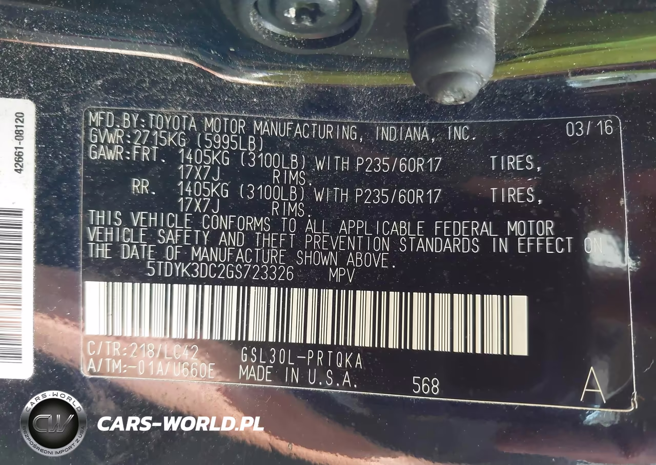 2016 Toyota Sienna Xle 8 Passenger VIN:5TDYK3DC2GS723326 - 9
