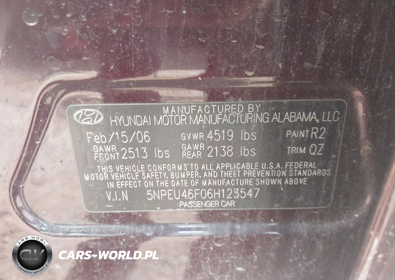 2006 Hyundai Sonata Gls V6-Lx V6 VIN:5NPEU46F06H123547 - 9