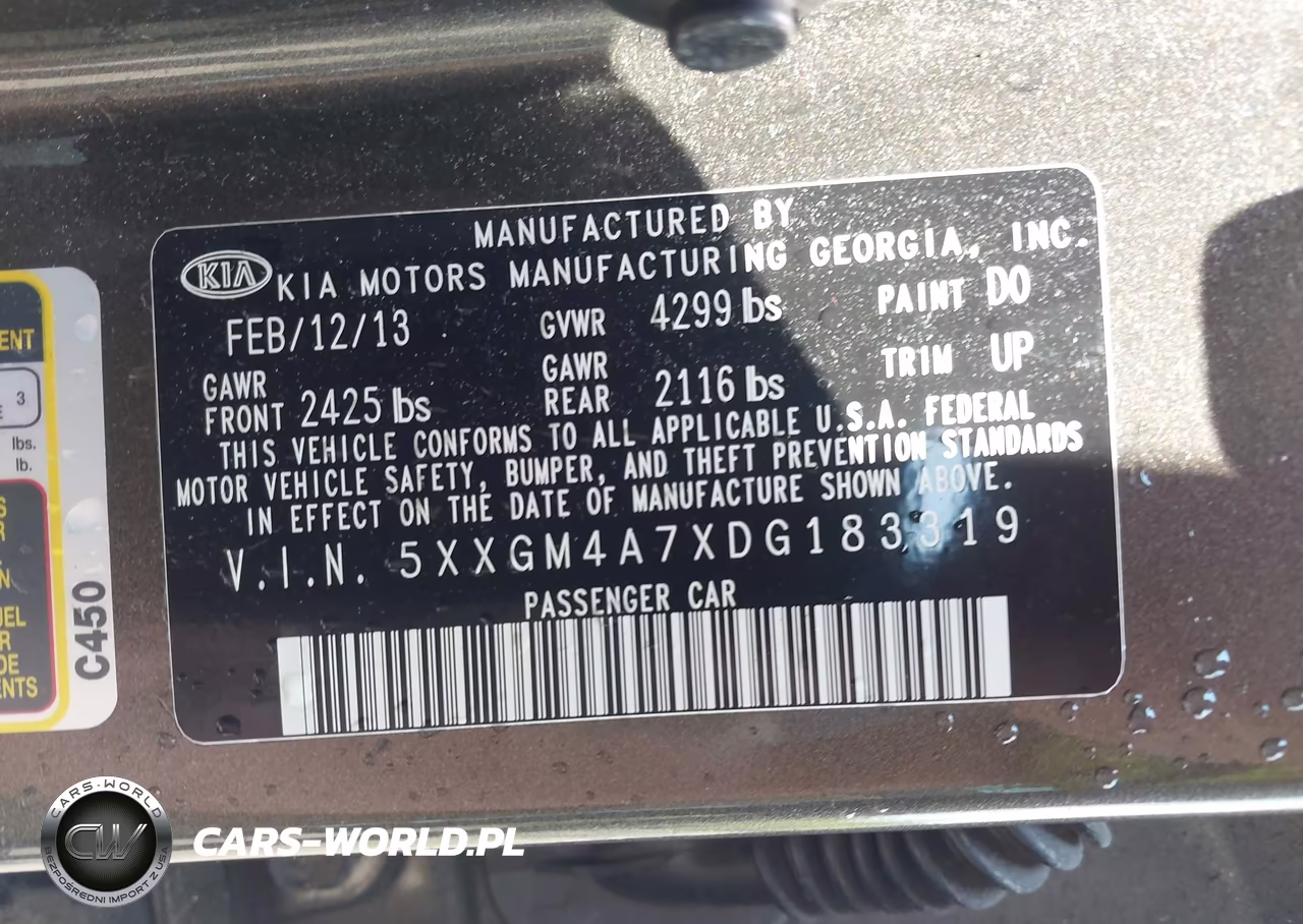 2013 Kia Optima Lx VIN:5XXGM4A7XDG183319 - 9