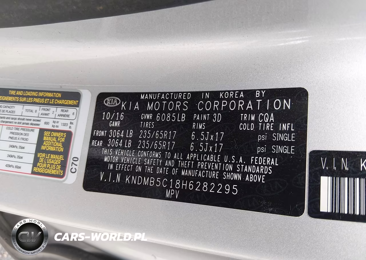 2017 Kia Sedona Lx VIN:KNDMB5C18H6282295 - 9