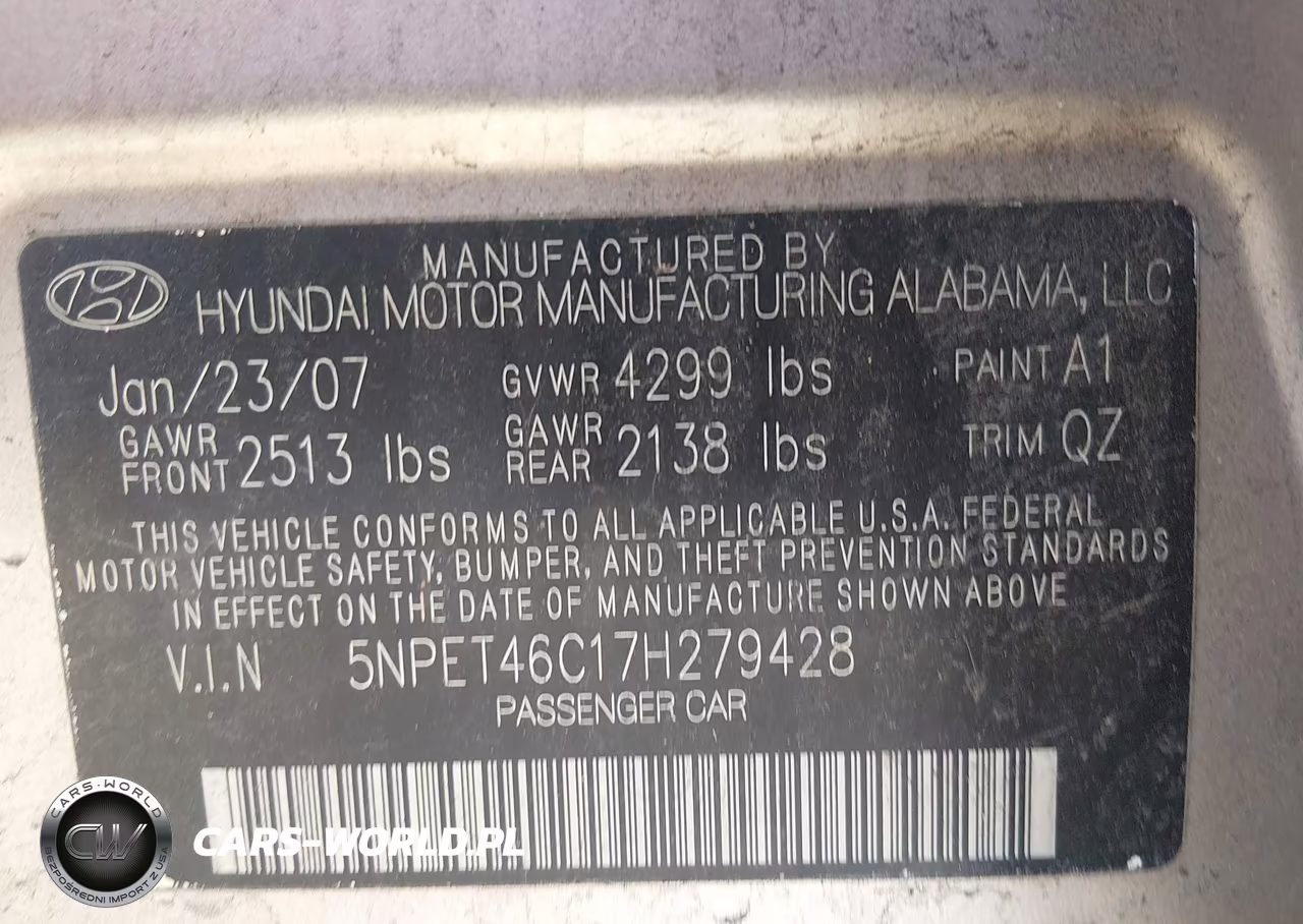 2007 Hyundai Sonata Gls-Gls W-Xm VIN:5NPET46C17H279428 - 9