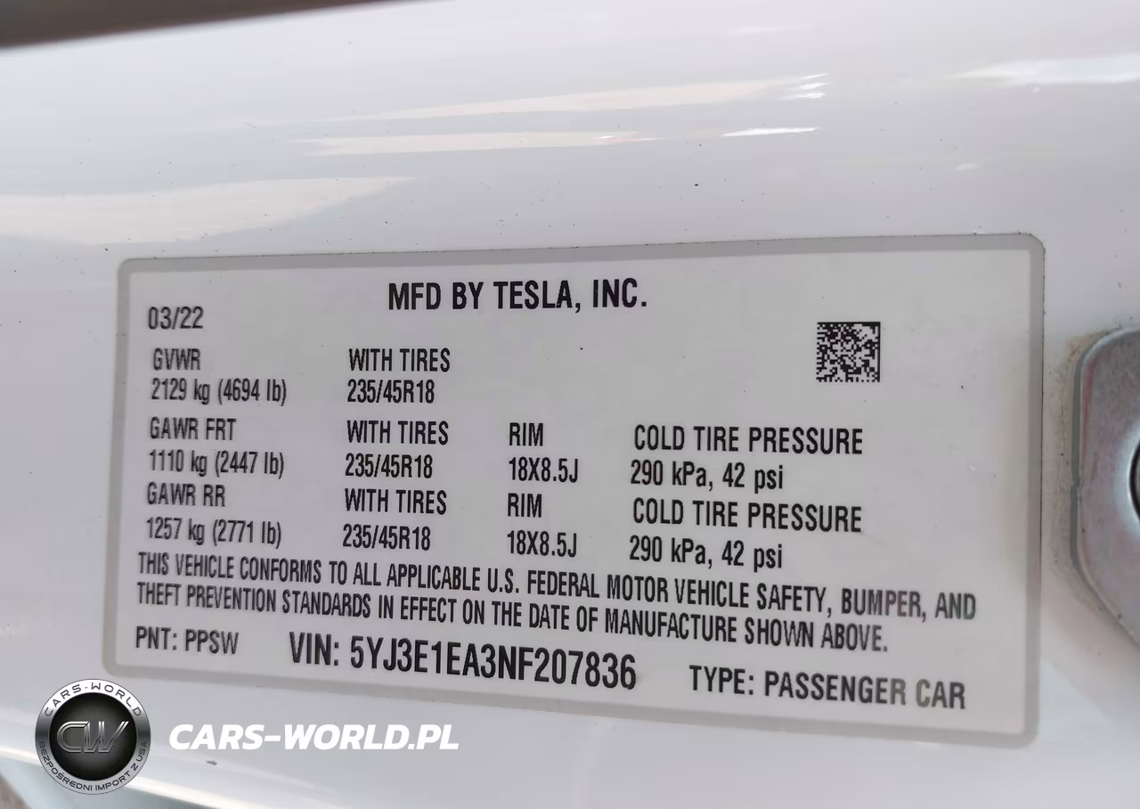 2022 Tesla Model 3 Rear-Wheel Drive VIN:5YJ3E1EA3NF207836 - 9