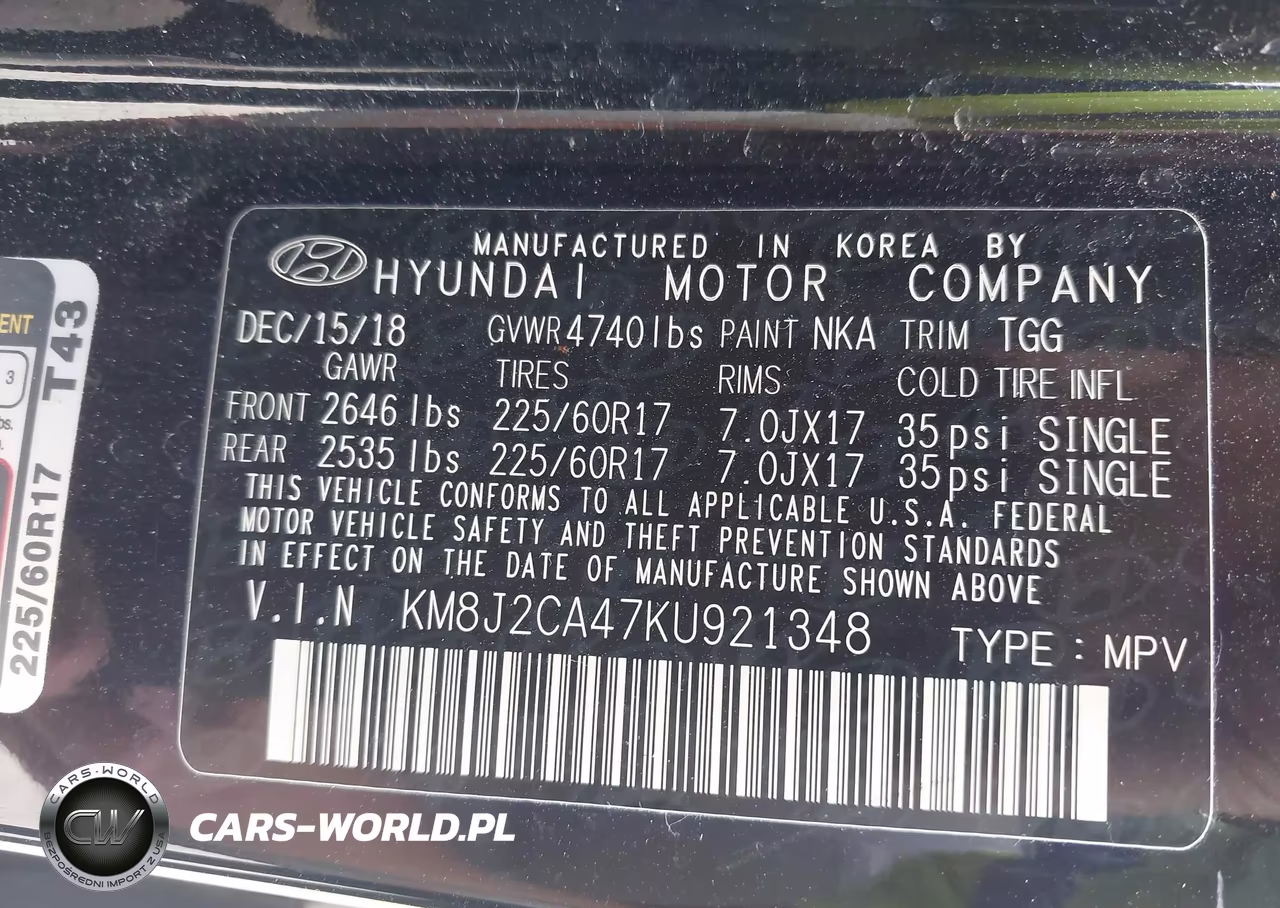 2019 Hyundai Tucson Se VIN:KM8J2CA47KU921348 - 9