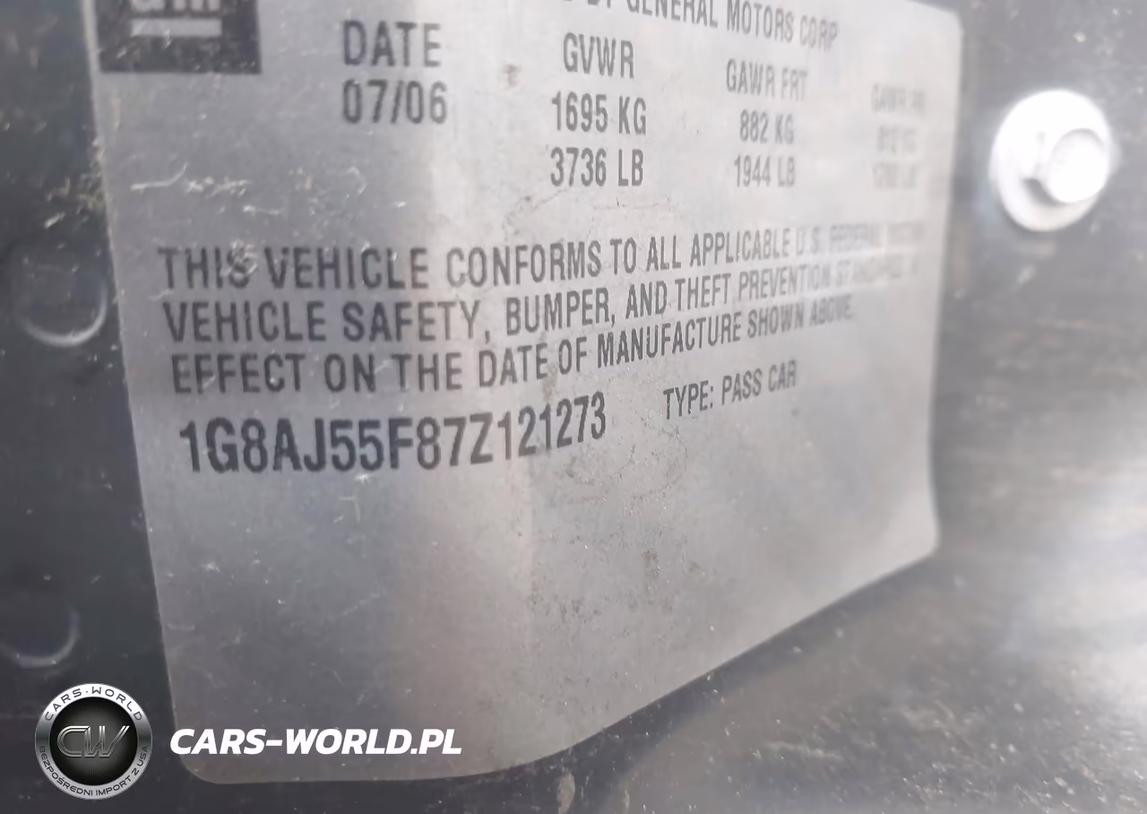 2007 Saturn Ion 2 VIN:1G8AJ55F87Z121273 - 9