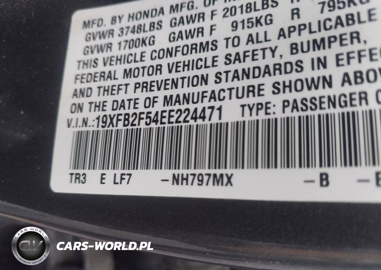 2014 Honda Civic Lx VIN:19XFB2F54EE224471 - 9