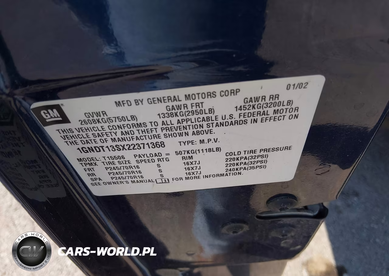 2002 Chevrolet Trailblazer Ls VIN:1GNDT13SX22371368 - 9