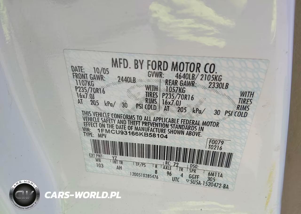 2006 Ford Escape Xlt-Xlt Sport VIN:1FMCU93166KB58104 - 9