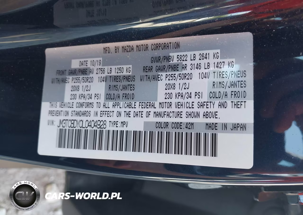 2020 Mazda Cx-9 Grand Touring VIN:JM3TCBDY0L0404928 - 9