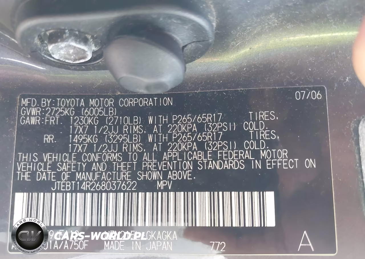 2006 Toyota 4Runner Sr5 V8 VIN:JTEBT14R268037622 - 9