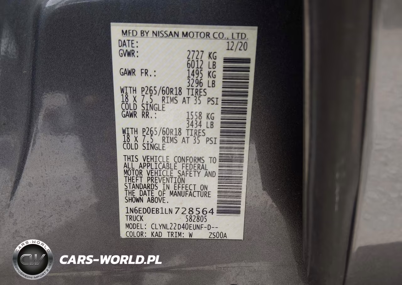 2020 Nissan Frontier Sv 4X4 VIN:1N6ED0EB1LN728564 - 9