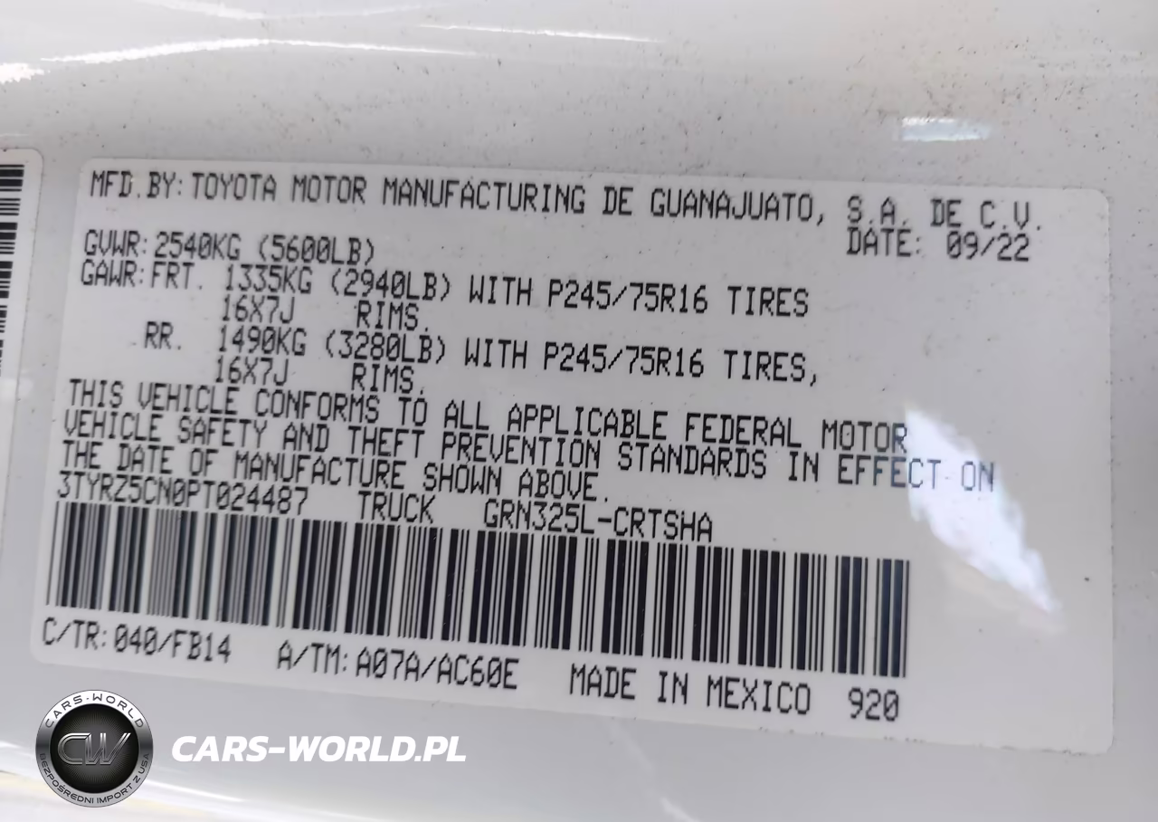 2023 Toyota Tacoma Sr V6 VIN:3TYRZ5CN0PT024487 - 9