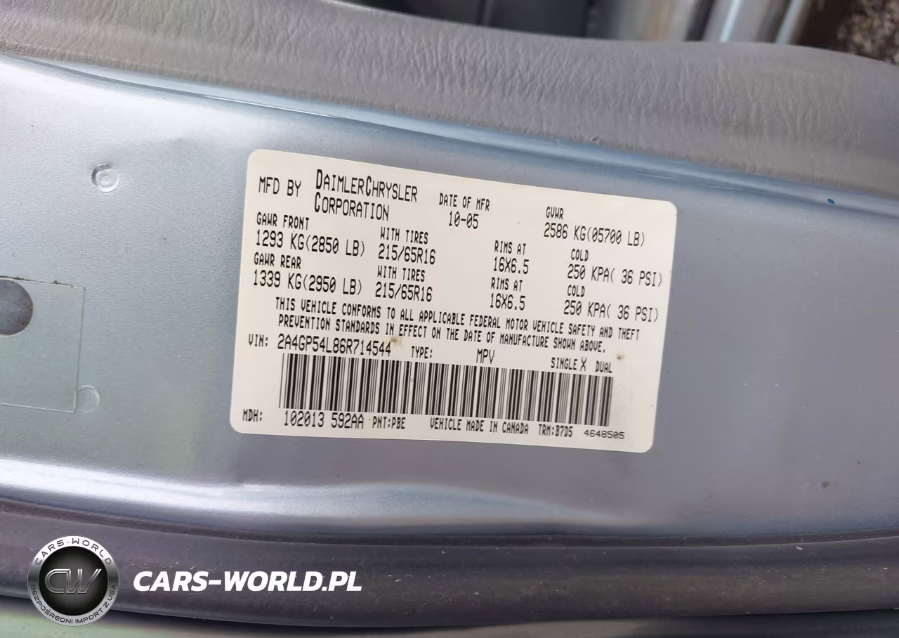 2006 Chrysler Town & Country Touring VIN:2A4GP54L86R714544 - 9