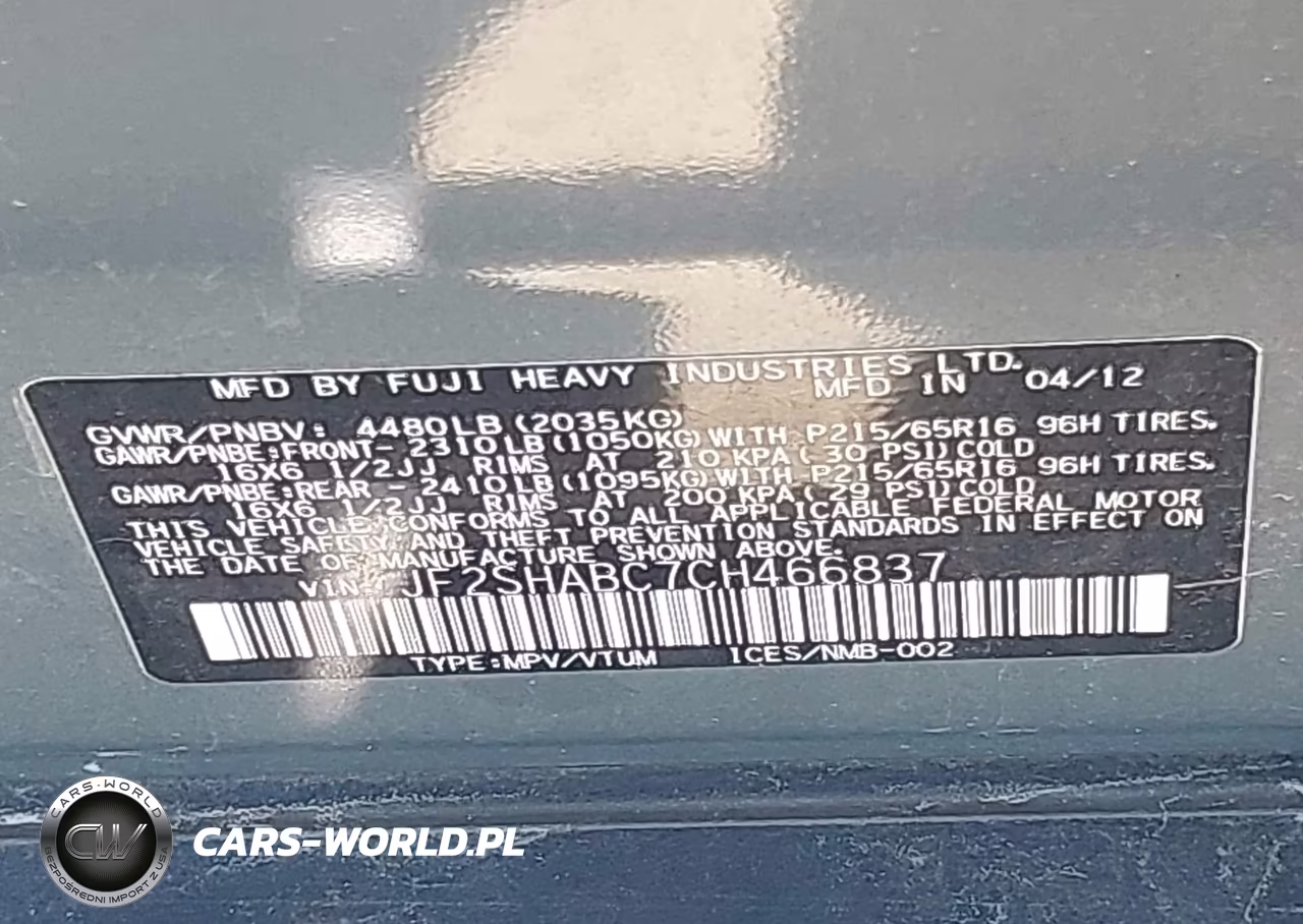 2012 Subaru Forester 2.5X VIN:JF2SHABC7CH466837 - 9