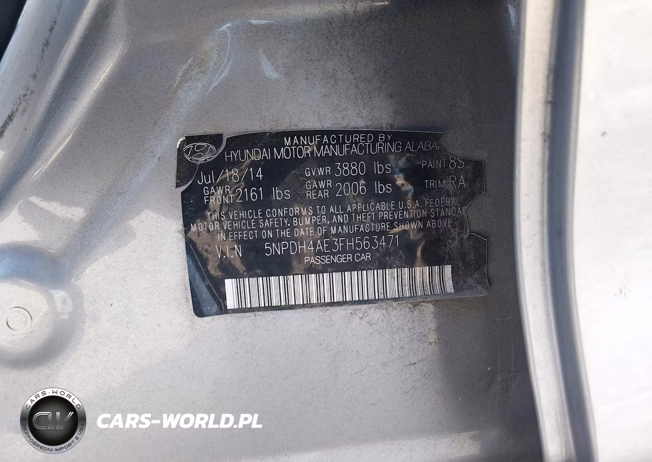 2015 Hyundai Elantra Se VIN:5NPDH4AE3FH563471 - 9