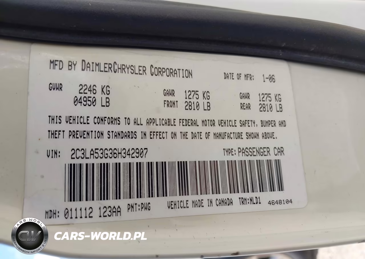 2006 Chrysler 300 Touring VIN:2C3LA53G36H342907 - 9