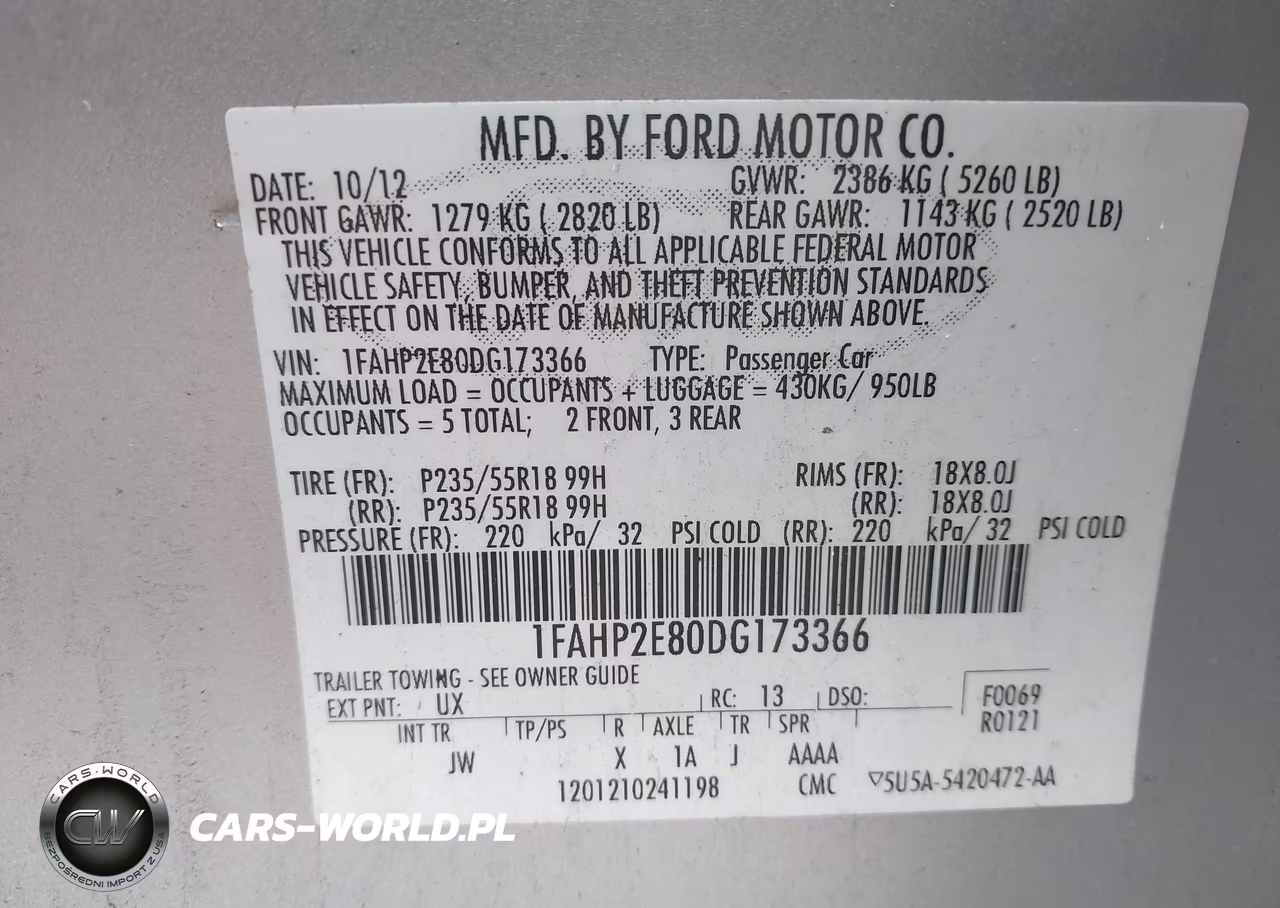 2013 Ford Taurus Sel VIN:1FAHP2E80DG173366 - 9